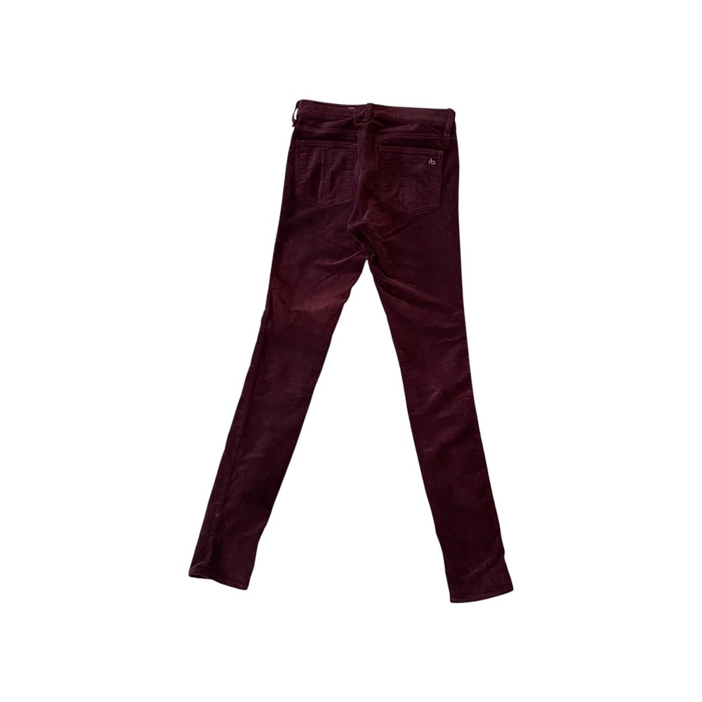 Rag‎ & Bone Burgundy Velvet Skinny Jeans Size 24 Casual Everyday Designer - Picture 7 of 8